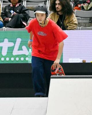 　女子ストリート準々決勝に出場した松本雪聖＝北九州メッセ