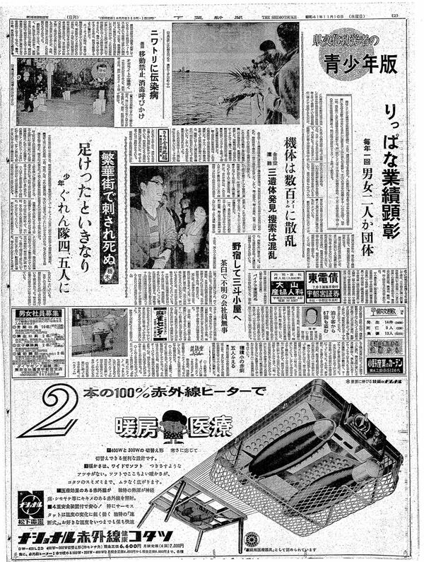 1966年11月16日の下野新聞社会面
