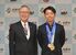 金子市長を表敬訪問した芝田さん（右）