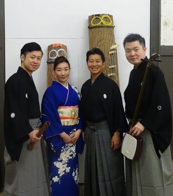 邦楽ゾリスデンの福田、前川、吉澤、本條（左から）
