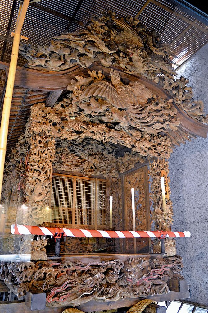 銀座2丁目の屋台。江戸時代に制作された屋台3台を収蔵展示。それぞれ歴史的な背景により異なる特徴を持つ