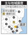 栃木で震度５弱
