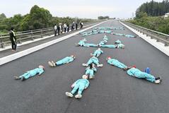 今だけ 道路に「ゴロン」