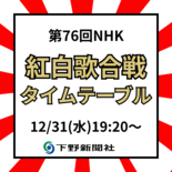 紅白歌合戦タイムテーブル 栃木県出身者は何番目? M!LK・山中さん、…
