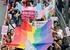 「Tokyo Pride 2026」で、パレードする人たち=7日午後、東京都渋谷区