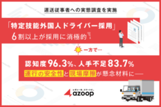 株式会社 Azoop、運送従事者の実態調査を実施。「特定技能外国人ドラ…