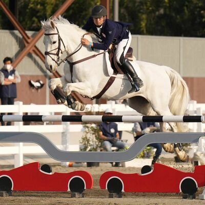 大障害飛越、トップスコアで優勝候補筆頭の広田龍馬（那須トレーニングファーム）＝那須塩原市内