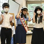 宇中女高出身のタレント・菊池柚花さんが一日署長　“後輩”と交通安全語り…