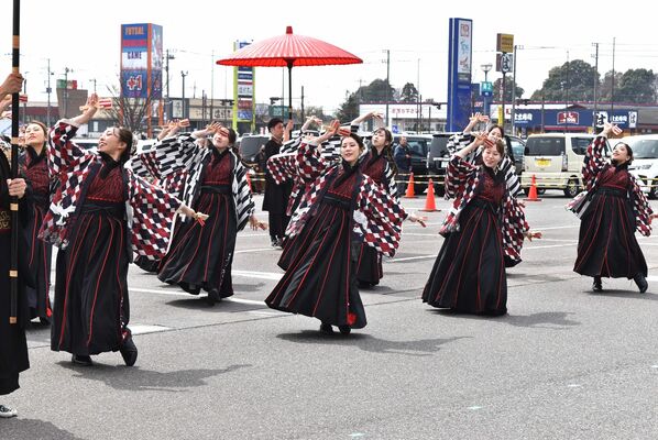 息の合った演舞を披露する参加者