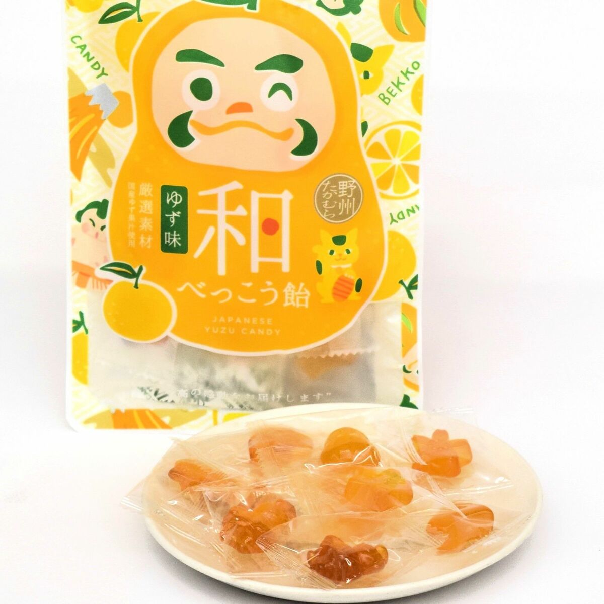 ゆず味の「和べっこう飴」道の駅もてぎで先行販売 野州たかむらが商品