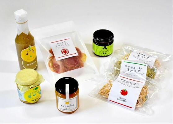 もんみや通販で発売された「栃木県産小麦と野菜の生パスタ、もてぎゆずの調味料セット」