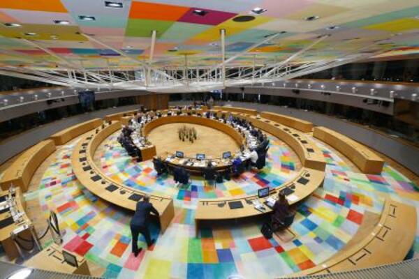 　欧州連合（ＥＵ）の首脳会議＝１９日、ブリュッセル（ＡＰ＝共同）