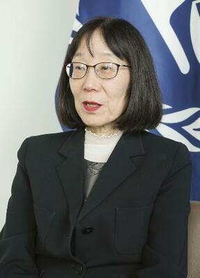 　国際刑事裁判所（ＩＣＣ）の赤根智子所長＝９月、オランダ・ハーグ