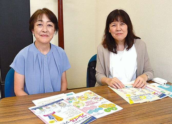 県リハの相塲さん(左)と宇都宮市の田崎さん
