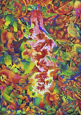 大賞に輝いた渡辺琉月さんの絵画「鼓動」