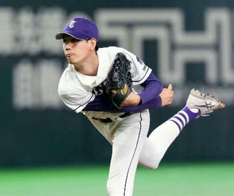 共栄大戦に先発した天理大・的場=東京ドーム