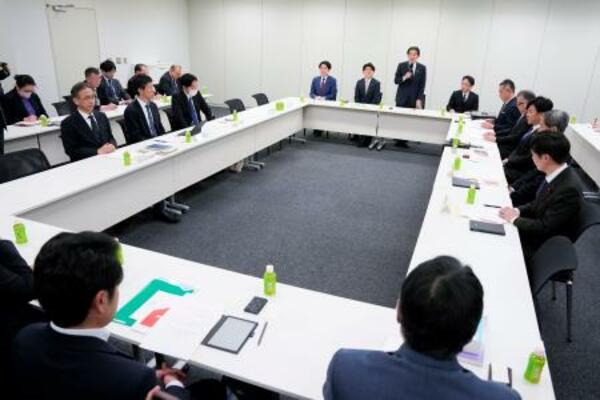 　国会で開かれた選挙運動に関する与野党の協議会＝２３日午後