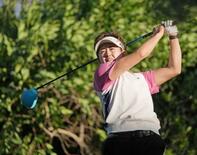 米女子ゴルフ山下、４位に後退