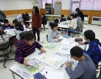 割り付けを練習／大田原市須賀川小