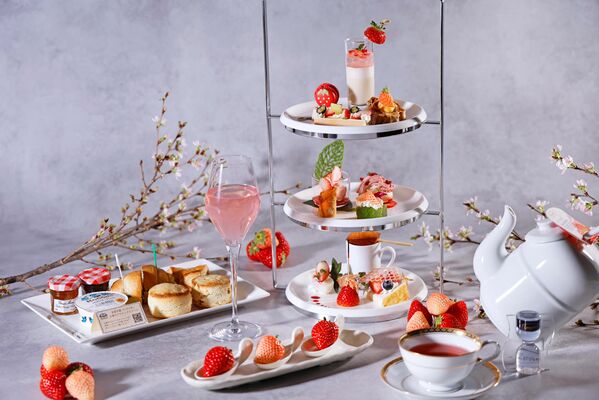 日光金谷ホテルで提供する「苺尽くしのアフタヌーンティー」（金谷ホテル提供）