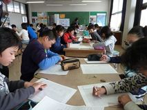 割り付けを練習／大田原市親園小
