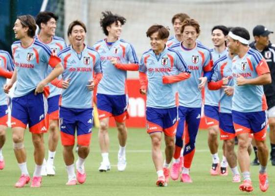 オランダ戦に向けた練習に臨む日本代表=ナッシュビル近郊(共同)