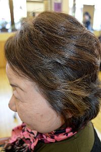 部分ウィッグ年配モデル