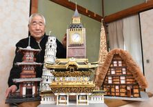 割り箸やつまようじで日光東照宮・陽明門を再現　宇都宮の舘野さんが77歳…