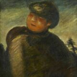 長谷川春子の「小婦国防」 栃木県立美術館・清水友美さん 珍しい軍服姿の女性像 絵画から戦争を振り返る