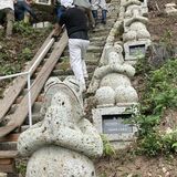 震災、老朽化乗り越え…「よみがえる」設置　宇都宮の岩本観音参道にカエル像27基