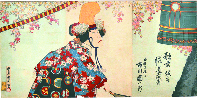 人気の役者絵。豊原国周「歌舞伎座所作中道成寺」