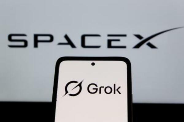 米スペースXの生成AIグロックのロゴ(ゲッティ=共同)