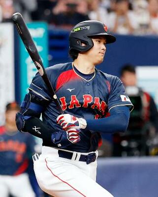 　阪神との強化試合に出場したＷＢＣ日本代表の大谷翔平＝京セラドーム大阪