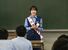 高校生に交通安全講話を行う森戸さん＝20日正午、宇都宮市元今泉８丁目