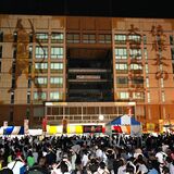 壁一面の“勇姿”感嘆　４年ぶり佐野「秀郷まつり」　映像投影など催し多彩