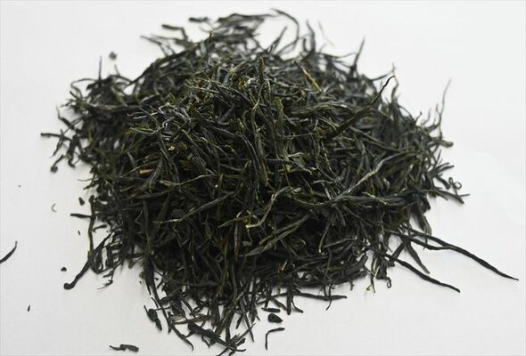 赤御堂地区に残る茶樹から作られた鳥居茶の茶葉