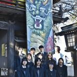 さくら清修高生が描いた「辰」の大掛け軸　さくら・今宮神社に奉納　「不安…