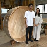 「丸木風呂」作りの貴重な技を継承　塩谷の沼尾さんが工房オープン　全国でも数少ない職人“直伝”
