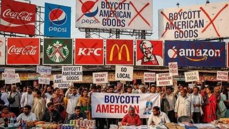 　米国ブランドの不買やボイコットを呼びかけるＳＮＳの投稿＝８月２５日