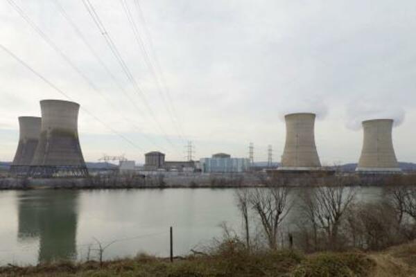 　スリーマイルアイランド原発＝２０１９年３月、米ペンシルベニア州（共同）