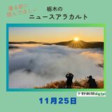 11月25日の栃木県内ニュース　「冬の訪れ告げる『現実と思えない』景色　茂木の里山に“海”」など3本をお届けします