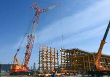 万博、大屋根リング解体作業公開