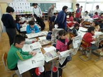 模擬取材にも挑戦　大田原市市野沢小