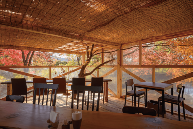 紅葉テラスで和食ランチバイキングが楽しめる。11月中旬ごろまで（例年）