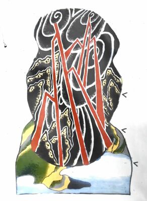 鍛冶町の若衆が自作した、はりか山の下絵