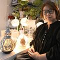 「今残されている力」を淡い光に変えて　栃木でひょうたんアート展　大病患った大倉さんの力作並ぶ