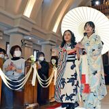 高校生が結婚式場で振り袖ショー　着物の魅力広めたい　那須
