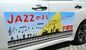 「JAZZのまち 宇都宮」の文字やジャズセッションの様子をデザインしたラッピング
