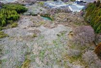 宇都宮・大谷の陥没地を埋め戻し