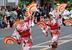「東北絆まつり」で披露された仙台すずめ踊り=24日午後、盛岡市